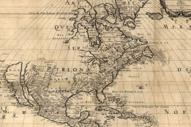 Egy régi térkép Észak- és Dél-Amerikáról, részletes földrajzi információkkal.