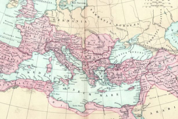 Római Birodalom térképe, amely bemutatja a területeit és határait.