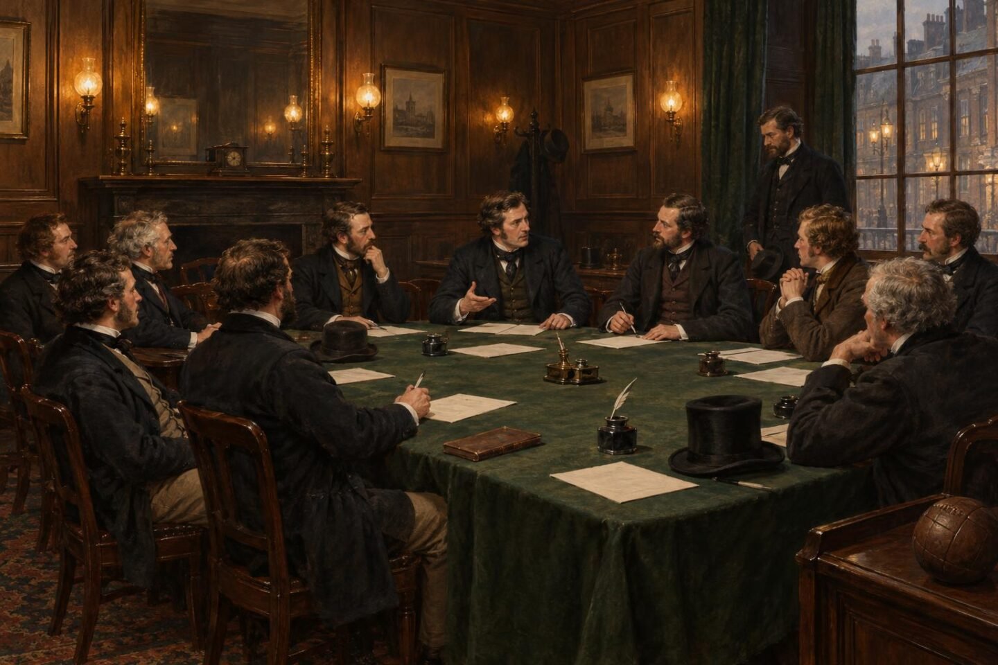 A Football Association megalapítása 1863-ban, történelmi értekezlet