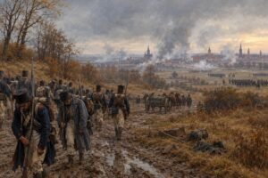 Lipcse, 1813. október 19-én zajló csata katonái a harctéren