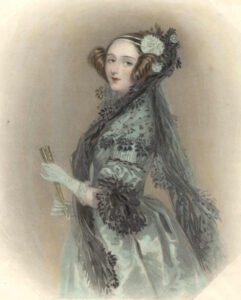 Ada Lovelace, az első programozó és matematikus portréja.