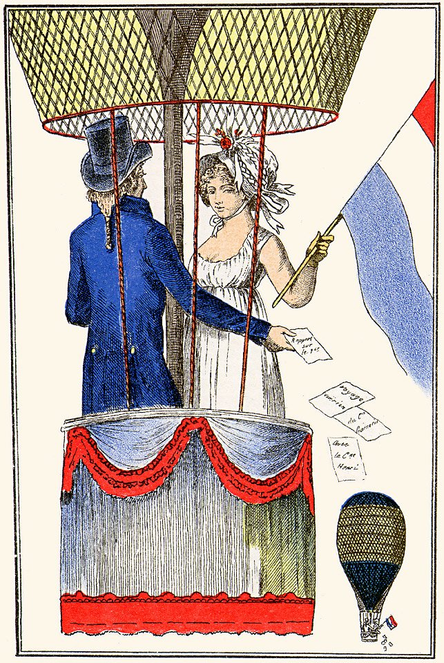André-Jacques Garnerin és női kísérője léggömbben 1797-ben.