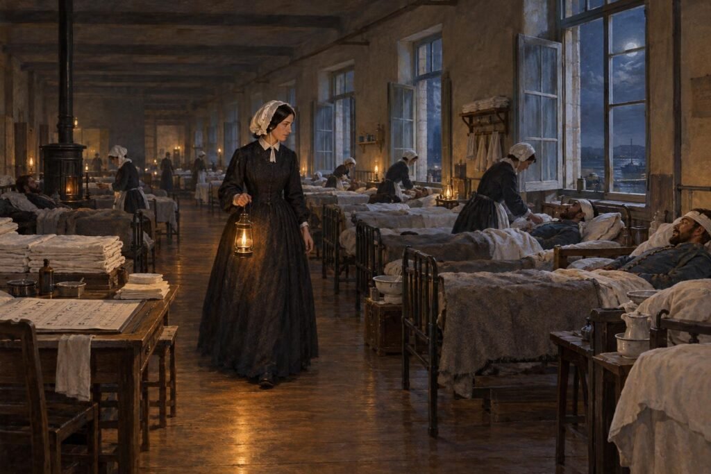 Florence Nightingale művészi, AI által generált illusztrációja
