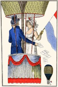 André-Jacques Garnerin és női kísérője léggömbben 1797-ben.